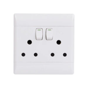 CBI 4X4 16A Double Switched Socket Outlet White