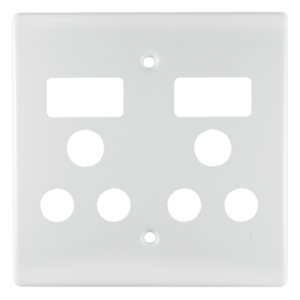 Classic Double Monoblock Switched Plastic Socket Coverplate