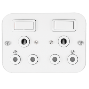 Classic Industrial Double STD 164-1 Switched Socket on Surface Box