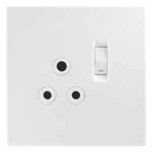 Topaz Single Switched Socket Complete with Coverplate