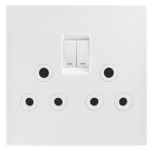Topaz Double Switched Socket Complete with Coverplate