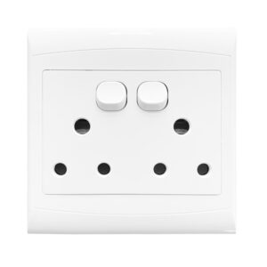 Horizon 4x4 Double Switch Socket White
