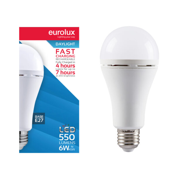 Rechargeable Fast Charging Lamp E27 LED 6w 6500K