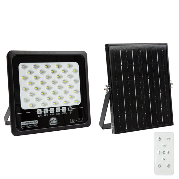 Solar Floodlight & Remote LED 900lm 6500K
